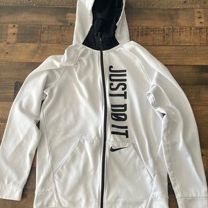 White Nike Dri-Fit Zip Hoodie